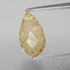 4.41ct 자연스러운 골든 오렌지 황수정, 브리올레트, VVS-VS