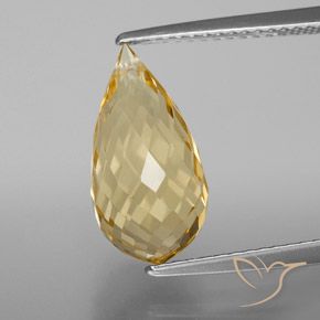 4.53ct 자연스러운 라이트 골든 황수정, 브리올레트, VVS-VS
