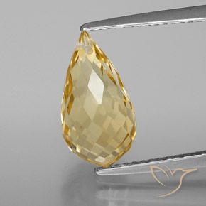 4.28캐럿 천연 골든 오렌지 시트린, 브리올레트, 13.8×7.6 mm, VS