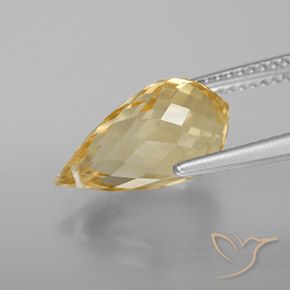 4.28캐럿 천연 골든 오렌지 시트린, 브리올레트, 13.8×7.6 mm, VS