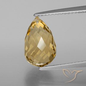 4.42ct 자연스러운 금 황수정, 브리올레트, VVS-VS