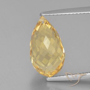 6.11ct 자연스러운 금 황수정, 브리올레트, VVS-VS