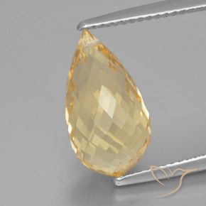 5.84ct 자연스러운 미디엄 골드 황수정, 브리올레트, VVS-VS