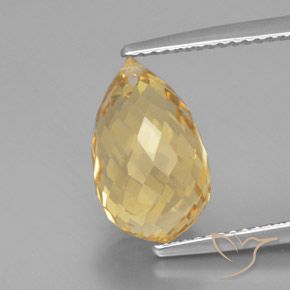 5.49ct 자연스러운 브라이트 골드 황수정, 브리올레트, VVS