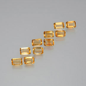 캐럿 천연 골든 옐로우 시트린 보석, 에메랄드 컷, 5.9×3.9 mm, VS