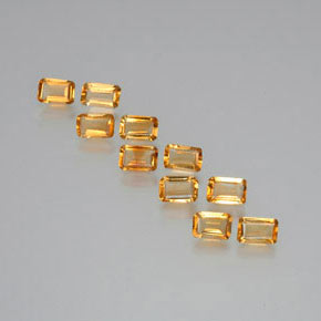 캐럿 천연 골든 옐로우 시트린 보석, 에메랄드 컷, 5.9×3.9 mm, VS