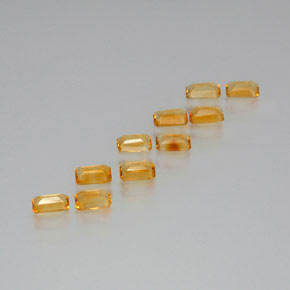 캐럿 천연 골든 옐로우 시트린 보석, 에메랄드 컷, 5.9×3.9 mm, VS