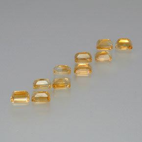 6.74캐럿 천연 미디엄 라이트 오렌지 골드 시트린 보석, 에메랄드 컷, 6.1×4.1 mm, VS