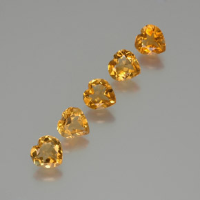 4.03캐럿 천연 딥 오렌지-골드 시트린 보석, 하트 모양, 6.8×6.6 mm, VS