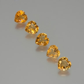 4.03캐럿 천연 딥 오렌지-골드 시트린 보석, 하트 모양, 6.8×6.6 mm, VS