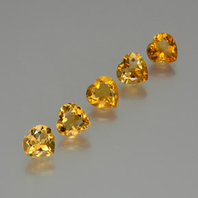 4.66캐럿 천연 딥 오렌지-골드 시트린 보석, 하트 모양, 6.9×6.8 mm, VVS-VS