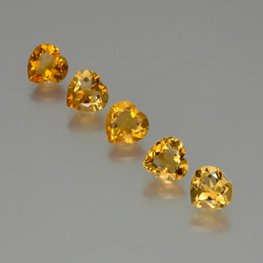 4.66캐럿 천연 딥 오렌지-골드 시트린 보석, 하트 모양, 6.9×6.8 mm, VVS-VS