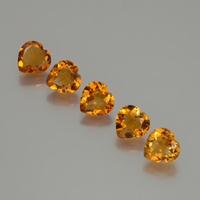 4.93캐럿 천연 갈색빛 오렌지 시트린 보석, 하트 모양, 7.1×6.9 mm, VS