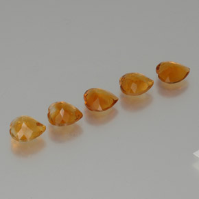 4.93캐럿 천연 갈색빛 오렌지 시트린 보석, 하트 모양, 7.1×6.9 mm, VS