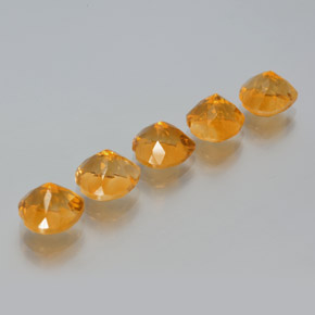 6.11캐럿 천연 딥 오렌지-골드 시트린 보석, 하트 모양, 7.1×7 mm, VS