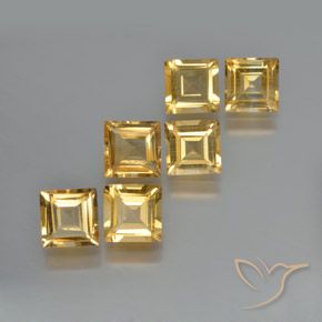 5.81캐럿 천연 골든 오렌지 황수정 보석, 정사각형, VS