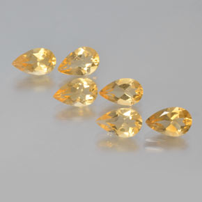 4.19캐럿 천연 황색을 띠는 금 시트린 보석, 배 모양, 8.1×5 mm, VS