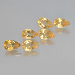 4.19캐럿 천연 황색을 띠는 금 시트린 보석, 배 모양, 8.1×5 mm, VS