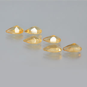 4.19캐럿 천연 황색을 띠는 금 시트린 보석, 배 모양, 8.1×5 mm, VS