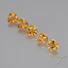 5.16캐럿 천연 다크 오렌지-골드 시트린 보석, 하트 모양, 7.1×7 mm, VS
