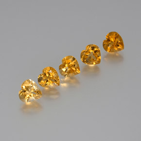 5.38캐럿 천연 딥 오렌지-골드 시트린 보석, 하트 모양, 7×6.9 mm, VS