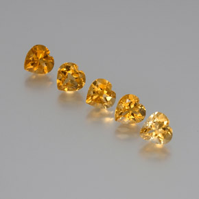 5.38캐럿 천연 딥 오렌지-골드 시트린 보석, 하트 모양, 7×6.9 mm, VS