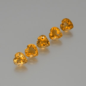 5.25캐럿 천연 딥 오렌지-골드 시트린 보석, 하트 모양, 7×6.8 mm, VS