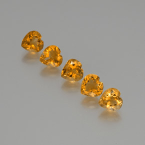5.25캐럿 천연 딥 오렌지-골드 시트린 보석, 하트 모양, 7×6.8 mm, VS