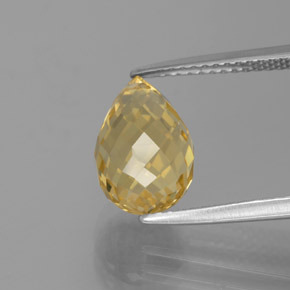 3.68캐럿 천연 미디엄 골드 시트린, 브리올레트, 11.3×7.4 mm, VVS