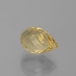 3.68캐럿 천연 미디엄 골드 시트린, 브리올레트, 11.3×7.4 mm, VVS