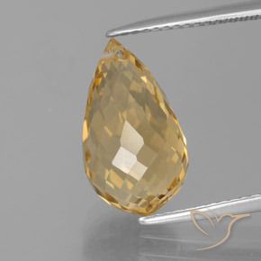 5.95ct 자연스러운 미디엄 골드 황수정, 브리올레트, VVS