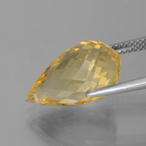 7.02캐럿 천연 미디엄 골드 황수정, 브리올레트, VVS