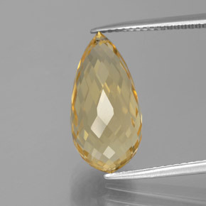 7.48캐럿 천연 골드 시트린, 브리올레트, 17.3×8.6 mm, VVS-VS