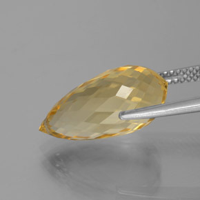 7.48캐럿 천연 골드 시트린, 브리올레트, 17.3×8.6 mm, VVS-VS
