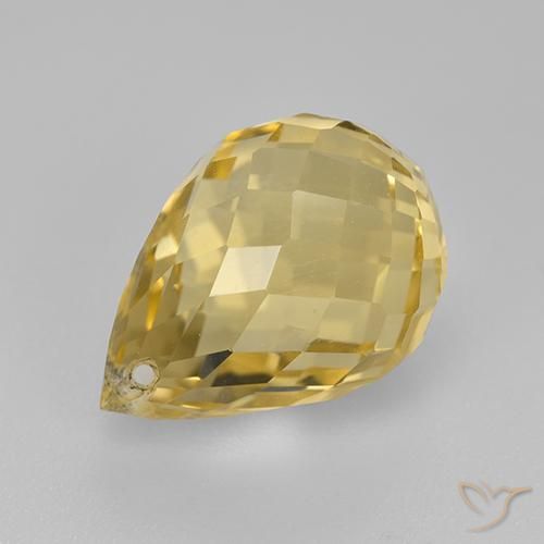 4.21ct 자연스러운 금 황수정, 브리올레트, VVS-VS