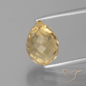 4.38ct 자연스러운 골든 황수정, 브리올레트, VVS