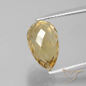 4.83ct 자연스러운 미디엄 골드 황수정, 브리올레트, VVS-VS