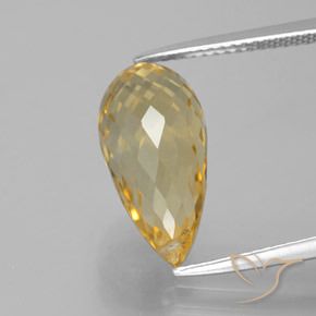 6.05ct 자연스러운 금 황수정, 브리올레트, VVS-VS