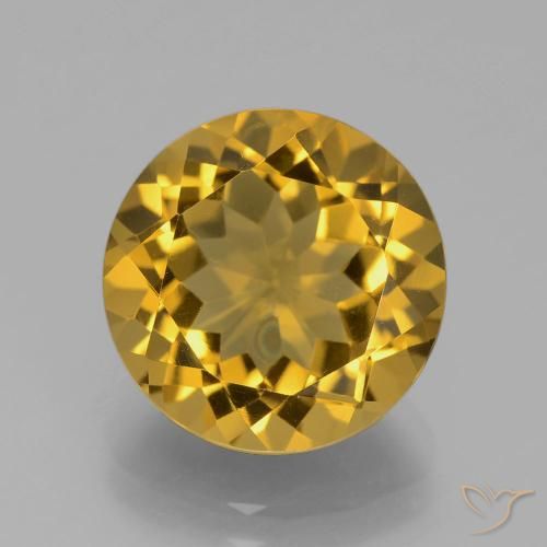 5.30ct 자연스러운 금 황수정, 둥근, VS