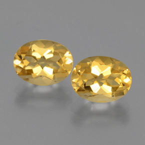 캐럿 천연 골든 옐로우 시트린 보석, 타원형 컷, 9×7 mm, VVS