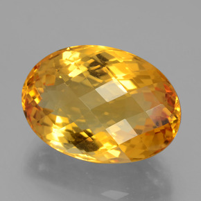 18.14캐럿 천연 골든 옐로우 시트린, 타원형 컷, 20.1×14.2 mm, VVS