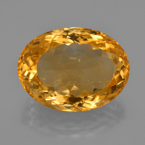 17.29캐럿 천연 딥 오렌지-골드 시트린, 타원형 컷, 19.9×14.9 mm, VVS