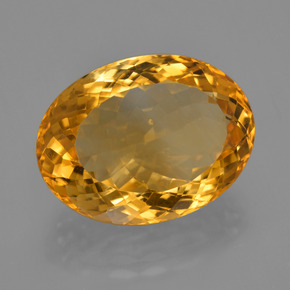 17.29캐럿 천연 딥 오렌지-골드 시트린, 타원형 컷, 19.9×14.9 mm, VVS