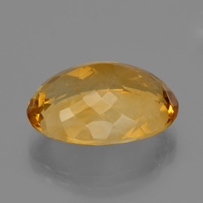 17.29캐럿 천연 딥 오렌지-골드 시트린, 타원형 컷, 19.9×14.9 mm, VVS