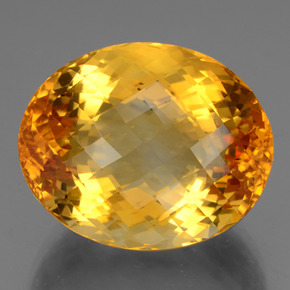 47.50캐럿 천연 골든 옐로우 시트린, 타원형 컷, 24.2×19.7 mm, VVS