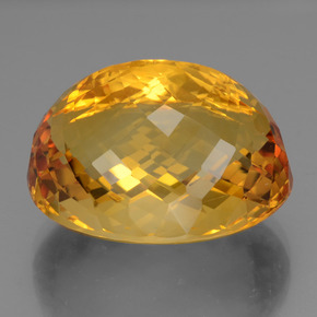 47.50캐럿 천연 골든 옐로우 시트린, 타원형 컷, 24.2×19.7 mm, VVS