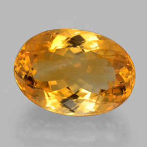 15.12캐럿 천연 딥 오렌지-골드 시트린, 타원형 컷, 18.5×13.1 mm, VVS