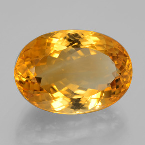 15.12캐럿 천연 딥 오렌지-골드 시트린, 타원형 컷, 18.5×13.1 mm, VVS