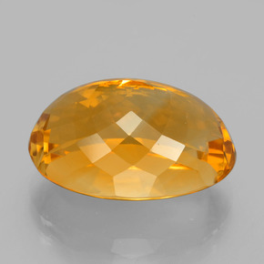 15.12캐럿 천연 딥 오렌지-골드 시트린, 타원형 컷, 18.5×13.1 mm, VVS