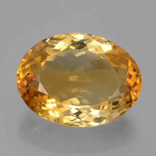 13.42캐럿 천연 딥 골든 오렌지 시트린, 타원형 컷, 18.7×14.1 mm, VVS